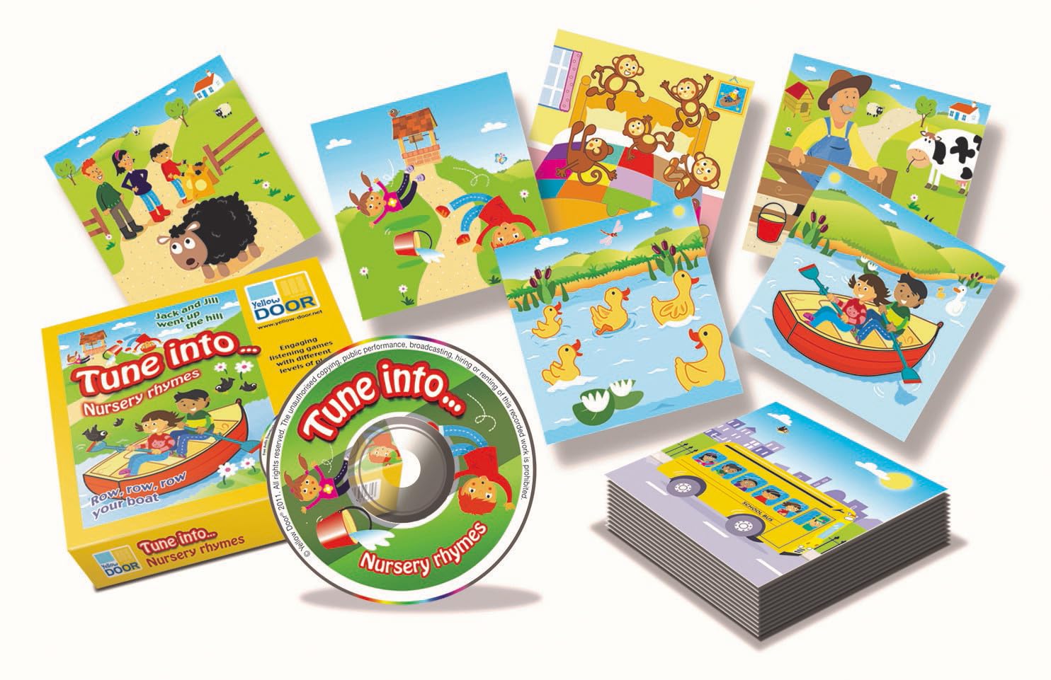 Yellow Door Tune into Nursery Rhymes | Set of 20 songs with audio CD, games and picture cards | Twinkle Twinkle Little Star | Early Educational Toy for kids age 1 2 3 4 5 | the wheels on the bus