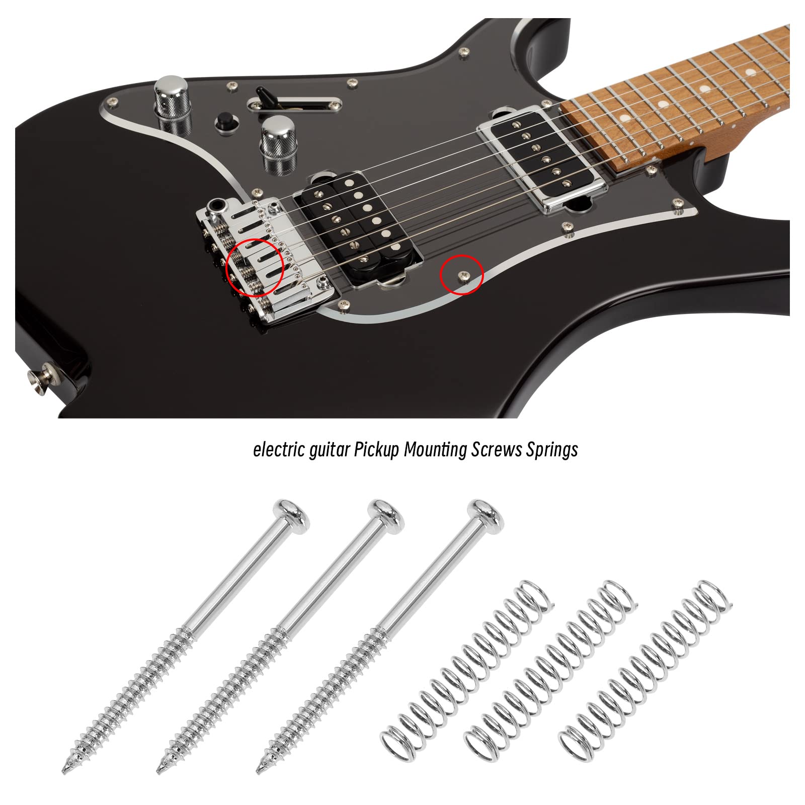 8 Set Gitaar Pickup Schroef Lente Ijzer Gitaar Pickup Montage Schroeven Double Coil Pickup Frame Montage Schroeven en Veren (Zwart 8 Set Gitaar Pickup Schroef Lente Ijzer Gitaar Pickup Montage Schroeven Double Coil Pickup Frame Montage Schroeven en Veren (Zwart