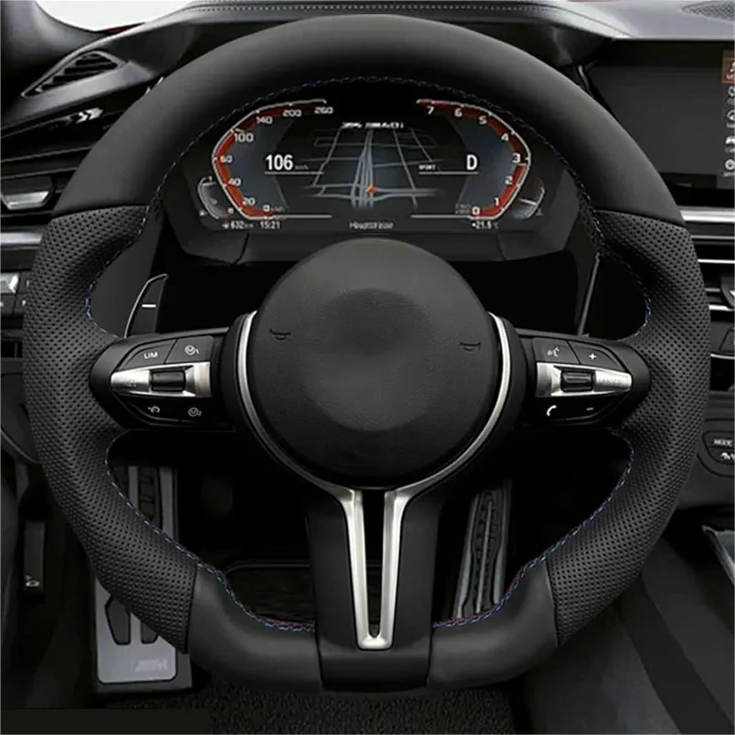 Car Sports Steering Wheel Nappa Leather For BMW F30 F10 F31 F32 F20 F82 F86 E90 X1-X6 M5 M6 M8 Accessories Car Accessories(As shown)