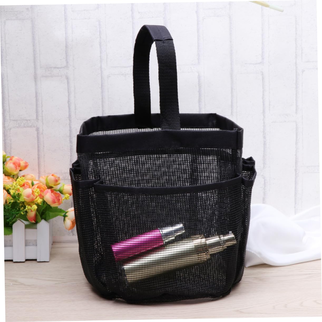 FRCOLOR 2pezzi Borsa Da Bagno Oxford Con Organizer Resistente Per Cosmetici Articoli Da Toeletta e Asciugamani Per Viaggio Palestra e Campeggio Nero