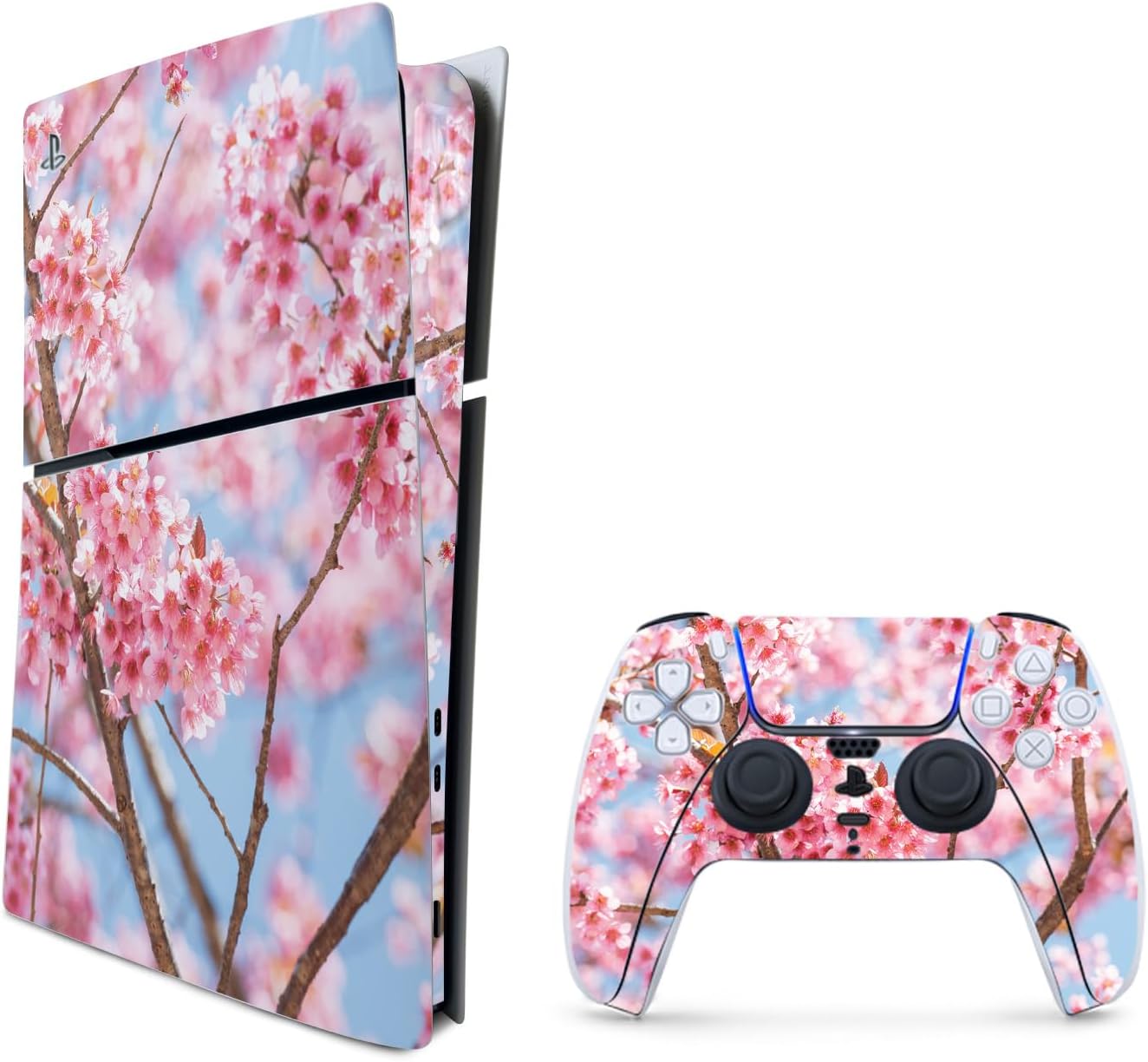 MightySkins Skin Compatible with Playstation 5 Slim Disk Edition Bundle - Mint Stripes | Protective, Durable, and Unique Vinyl Decal wrap Cover | Easy to Apply | Made in The USA