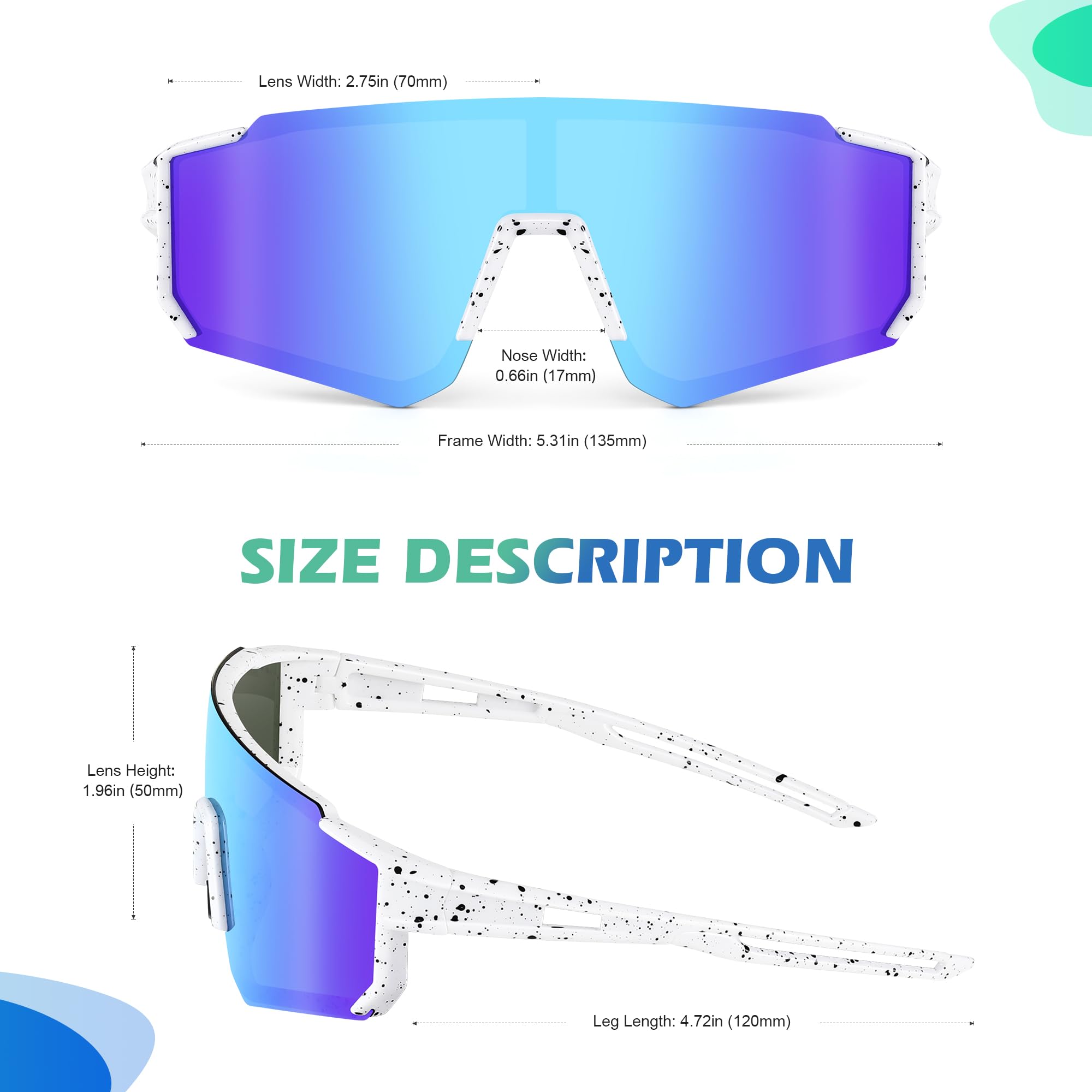 Fanshen Gafas de sol de béisbol para niños y niñas de 3 a 12 años, polarizadas, deportivas, juveniles, béisbol, sóftbol, protección UV