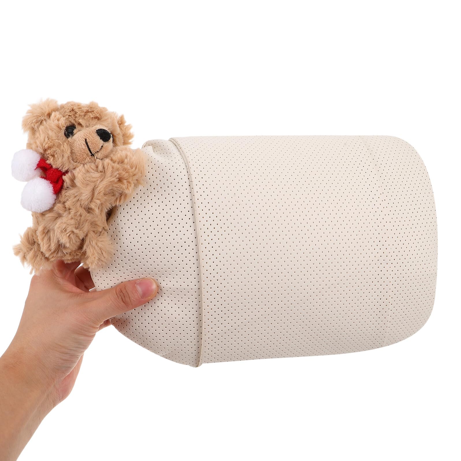 Almohada Coche, Reposacabezas Ergonómico Oso de Peluche Blanco