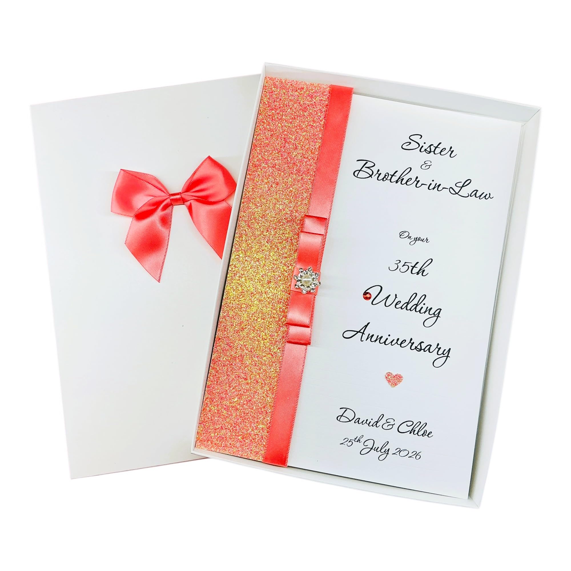 Sister & Brother-In-Law 35th Coral Wedding Anniversary Card - LB 150 — image 1