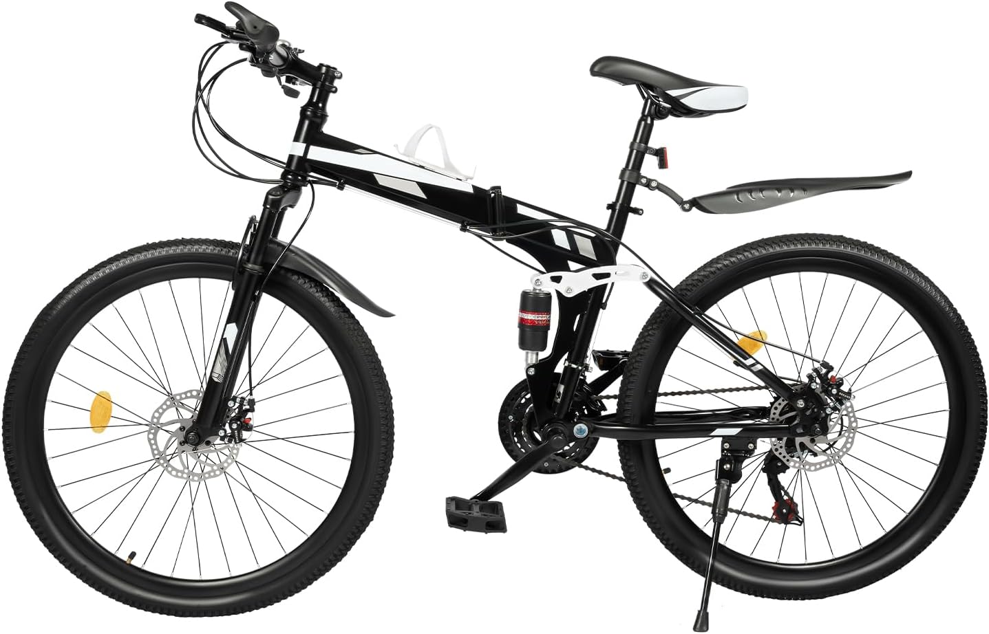 Mountainbike 26 Inch Mountain Bike Bicycles MTB 21 Speeds Folding Bike Carbon Steel Wheel Lightweight Frame Adult Mountain Men's Bikes Black White