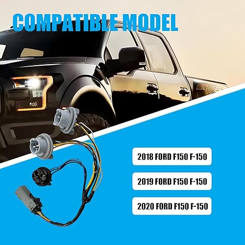 Miniatura 5 de Enchufe de luz trasera y arnés de cableado, JL3Z-13412-A, enchufe de lámpara trasera para Ford Pickup F150 F-150 2018 2019 2020 sin bombilla