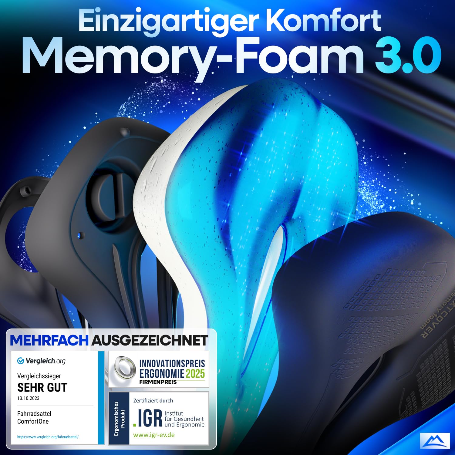 NEXTCOVER® Fahrradsattel - Das Original - mit Memory-Foam 3.0 I maximaler Fahrkomfort I ergonomischer Fahrrad Sattel für Damen & Herren I Fahrradsattel Herren bequem, Sattel Damen bequem weich - 2