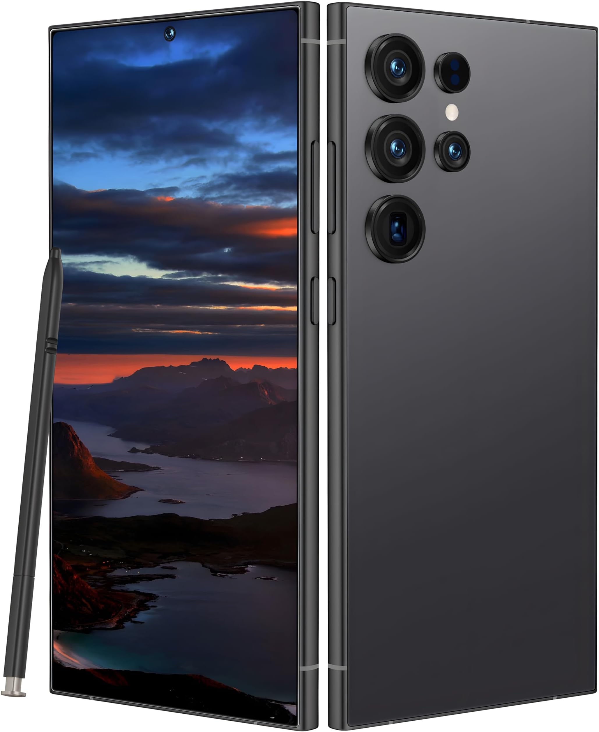 I24 Ultra 5G Unlocked Smartphone, 6.8" HD+ Display, 8GB RAM + 256GB ROM, 6800mAh Battery, 108MP+48MP Dual Camera, Android 13, Dual SIM, Face ID, Fingerprint Lock, Global 5G Connectivity (Black)