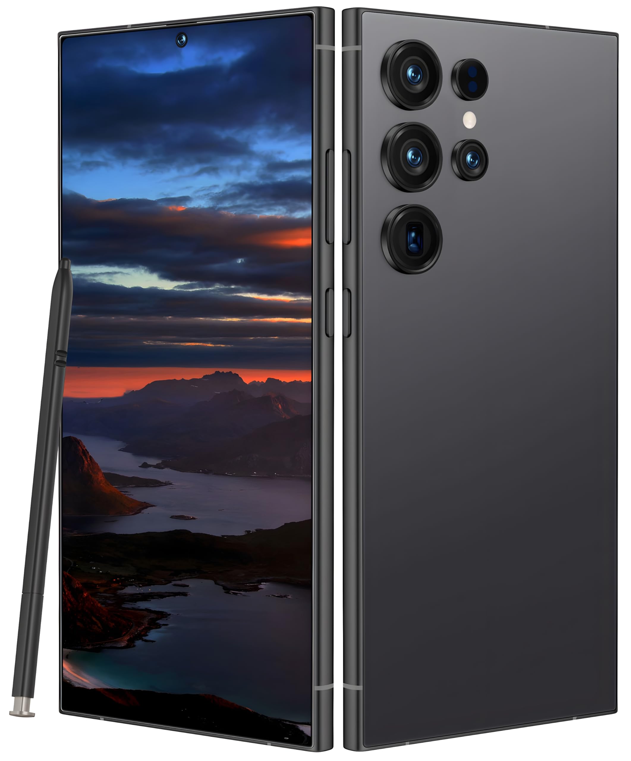 I24 Ultra 5G Unlocked Smartphone, 6.8" HD+ Display, 8GB RAM + 256GB ROM, 6800mAh Battery, 108MP+48MP Dual Camera, Android 13, Dual SIM, Face ID, Fingerprint Lock, Global 5G Connectivity (Black)
