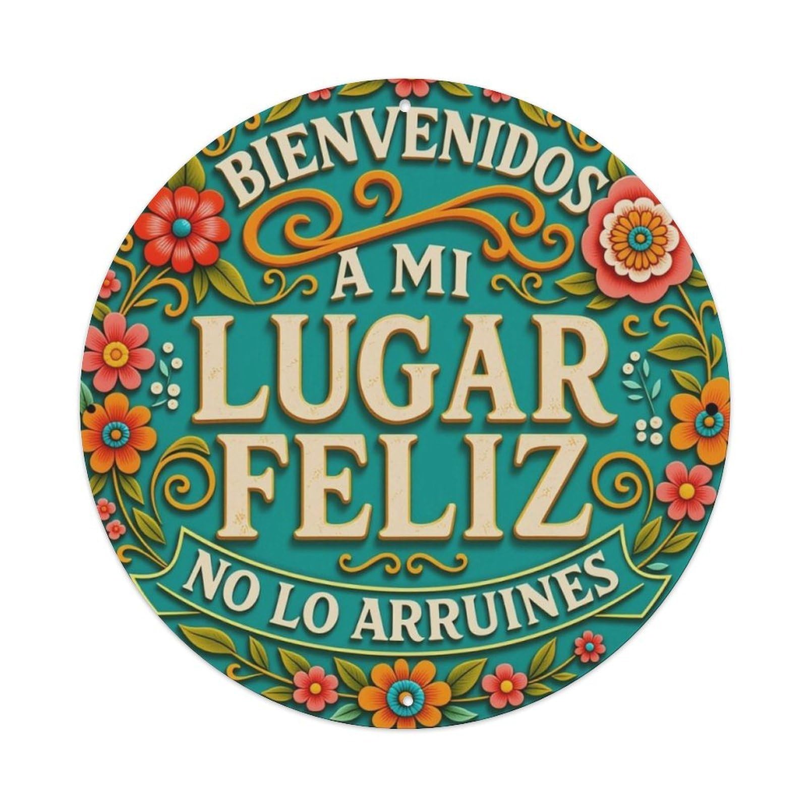 Ldfuieksufg Style Mexican Floral Spanish Welcome Sign Vintage Aluminium Metal Sign, Retro Wall Decor For Home, Bar, Garage & Farmhouse 20X20cm