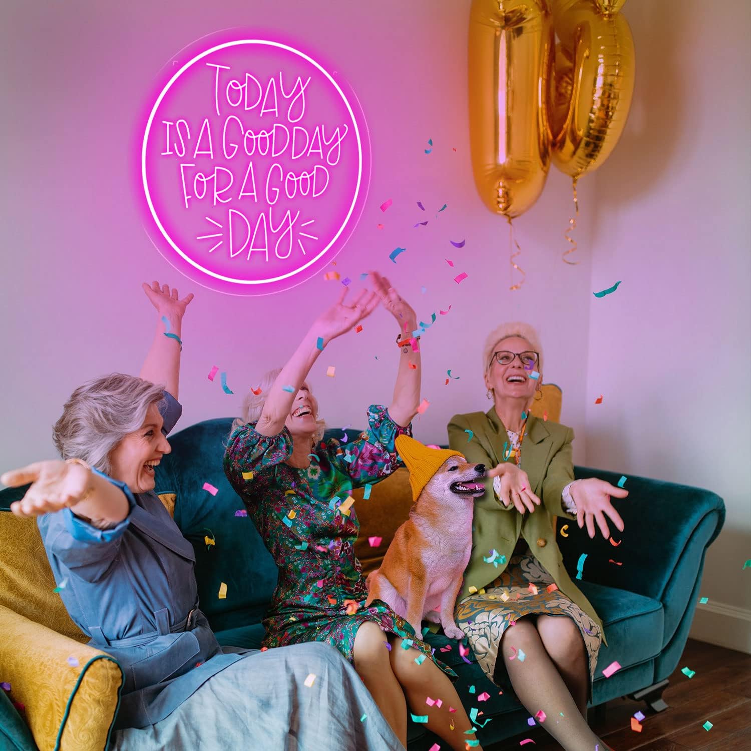 Neon Signs Today Is A Good Day for A Good Day LED Dimmable Neon Light Sign Neon Wall Decor Signs for Bachelorette Party Engagement Party First Birthday Favors Wedding Anniversary for Party Home Wall Wedding Decoration Art Gift (11.8*11.8inch) - Image 3