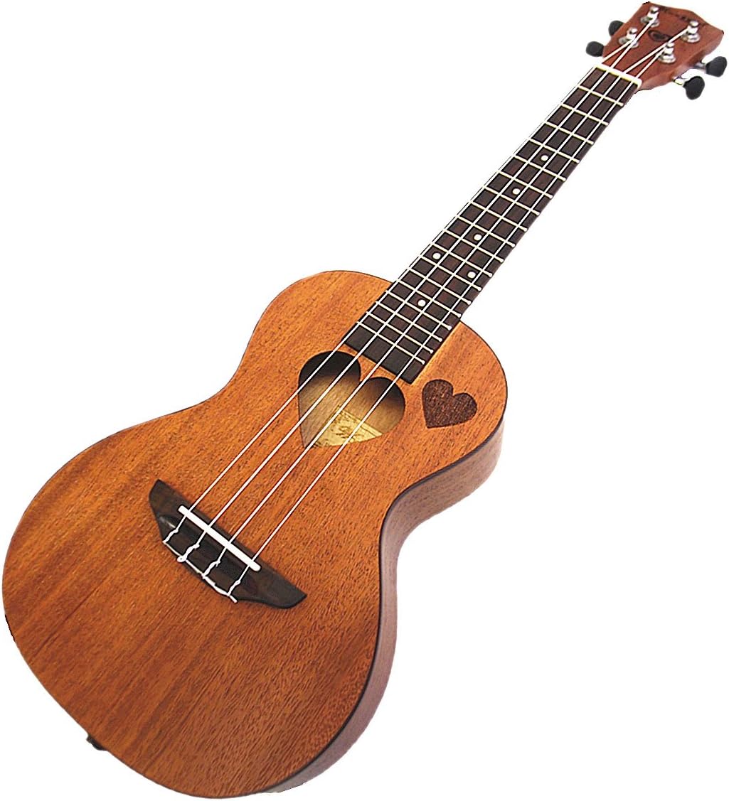 Woodnote/Sweet Double Heart with Nice sound 24" Mahogany Concert Ukulele + Carrying bag