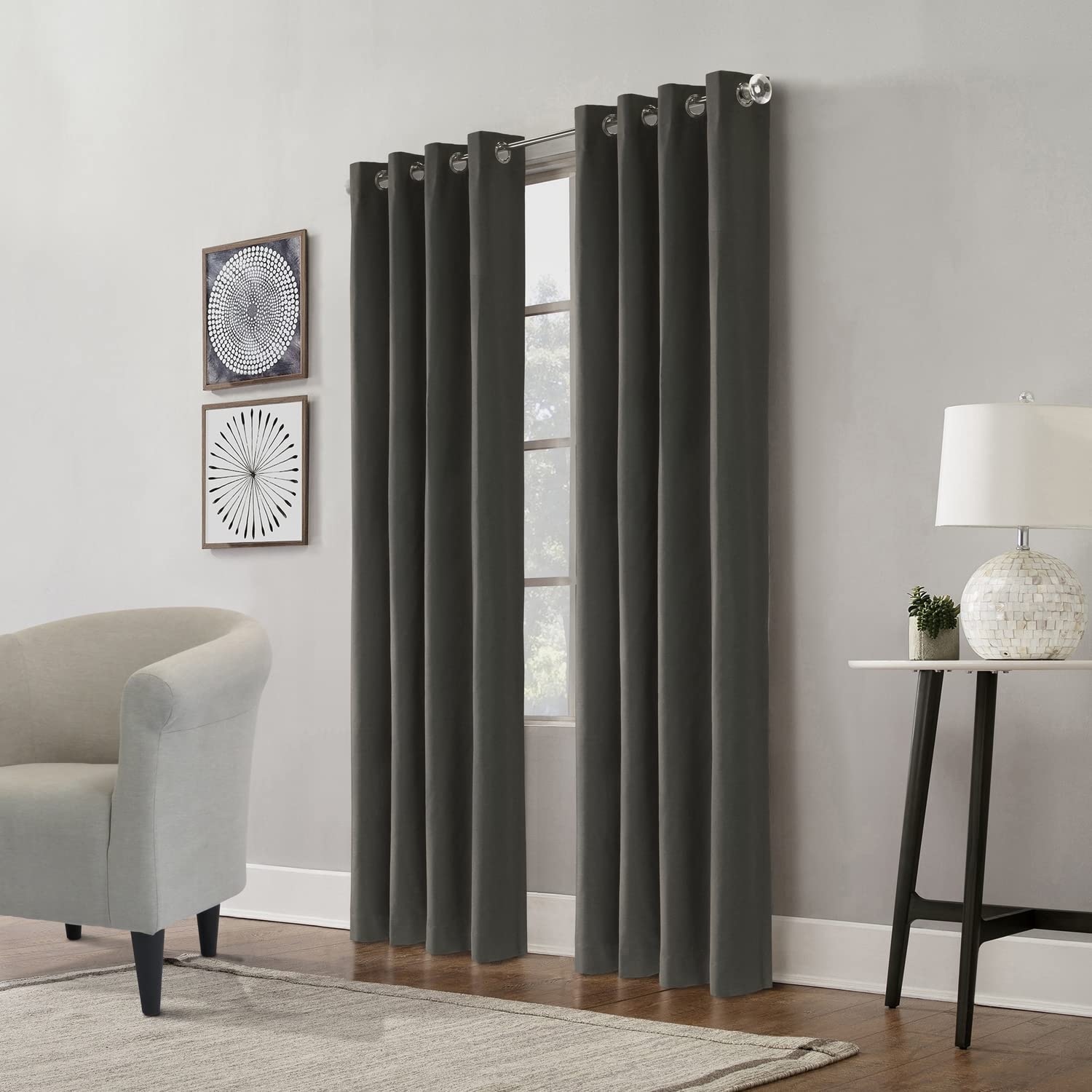 Thermaplus 71880-109-52-63-402 52 x 63 in. Edison Blackout Grommet Curtain Panel Charcoal