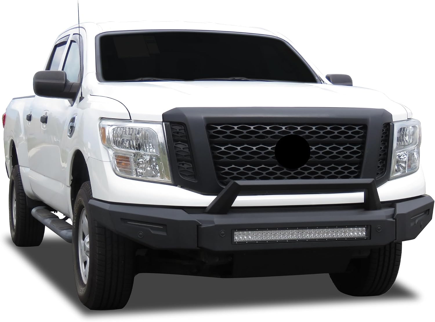 Black Horse Armour II Heavy Duty Modular Front Bumper Modular Matte Black Compatible with 2016-2024 Nissan Titan XD-AFB-NIXD