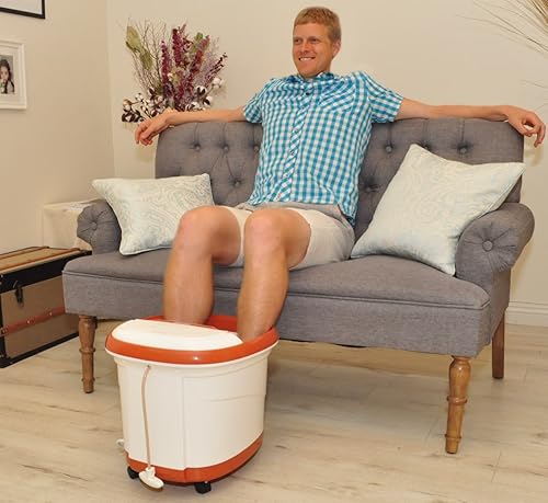 Miniatura 4 de Carepeutic - Masajeador de pies y piernas con chorro de agua oxiactivado color marrón y blanco 16 libras