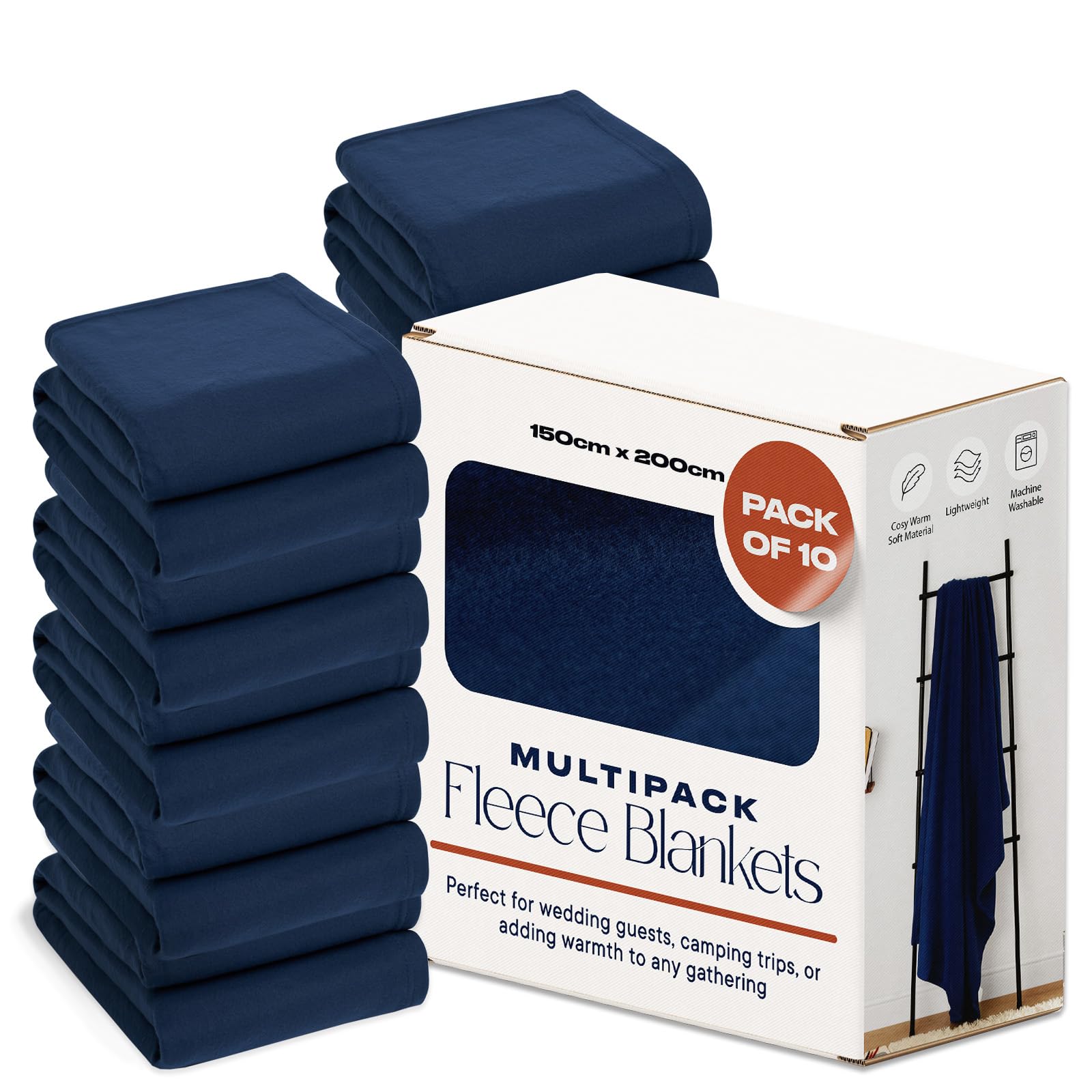 OHS Wholesale 10 X Plain Fleece Blanket Sofa Throw Joblot from B&Q