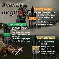 Vista 2 de EUPHENG Resina UV para Atado de Moscas de Tres Fórmulas: Gruesa, Delgada y Súper Flexible. Cemento para Cabezas de Moscas y Pegamento para 3+UV