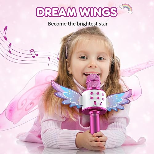 Miniatura 2 de Regalo de cumpleaños para niñas de 3, 4, 5, 6, 7, 8, 9, 10 años de edad, juguete de micrófono de karaoke de unicornio para cantar, perfecto 2023,