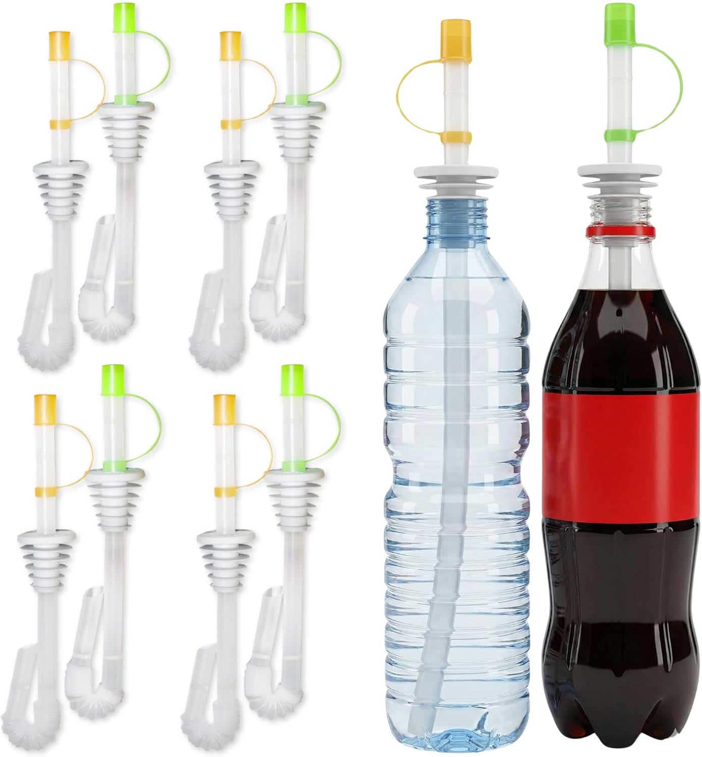 Jokari 12 Count Sip and Seal Soda Straws for Bottled Beverages