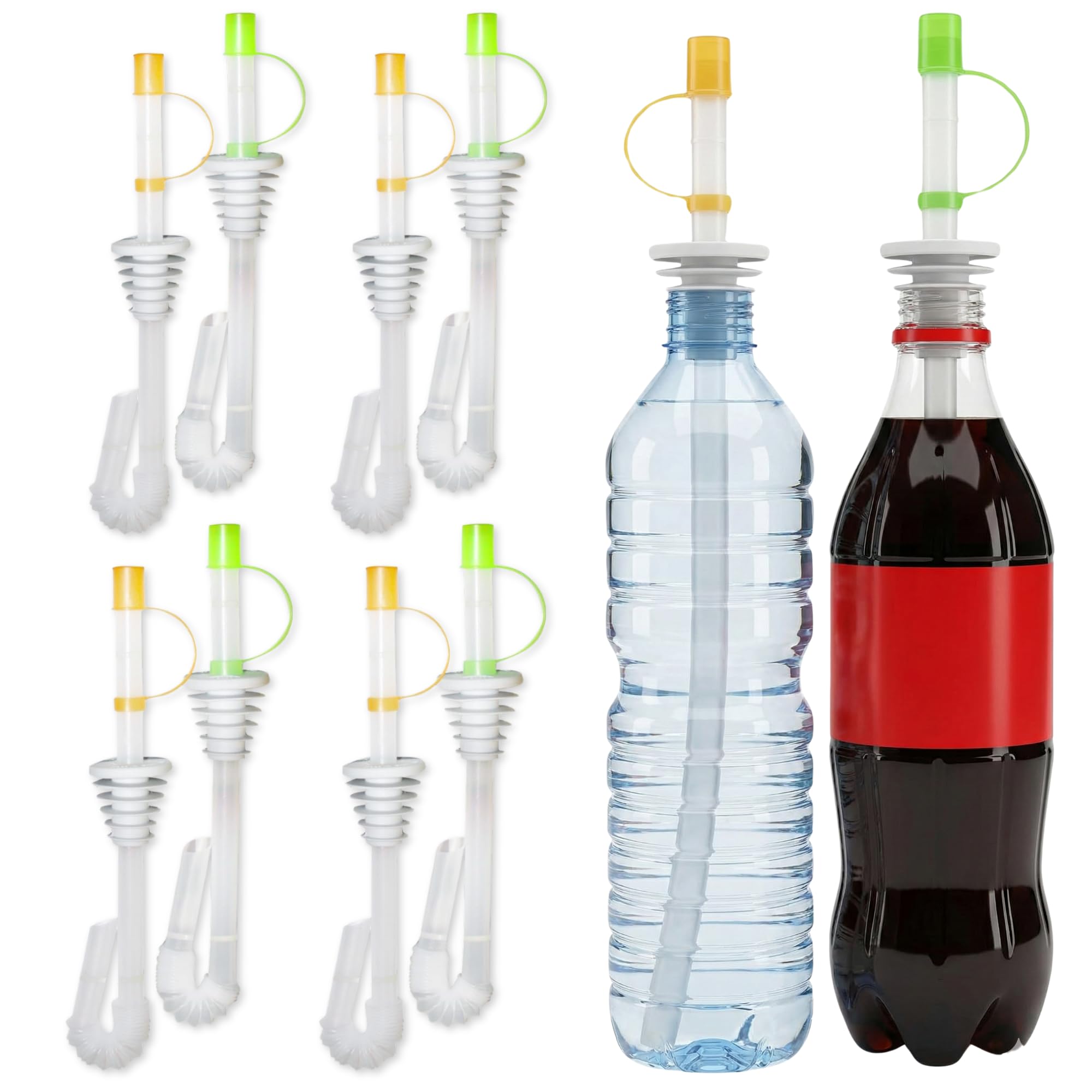 Jokari 8 Count Sip and Seal Soda Straws for Bottled Beverages