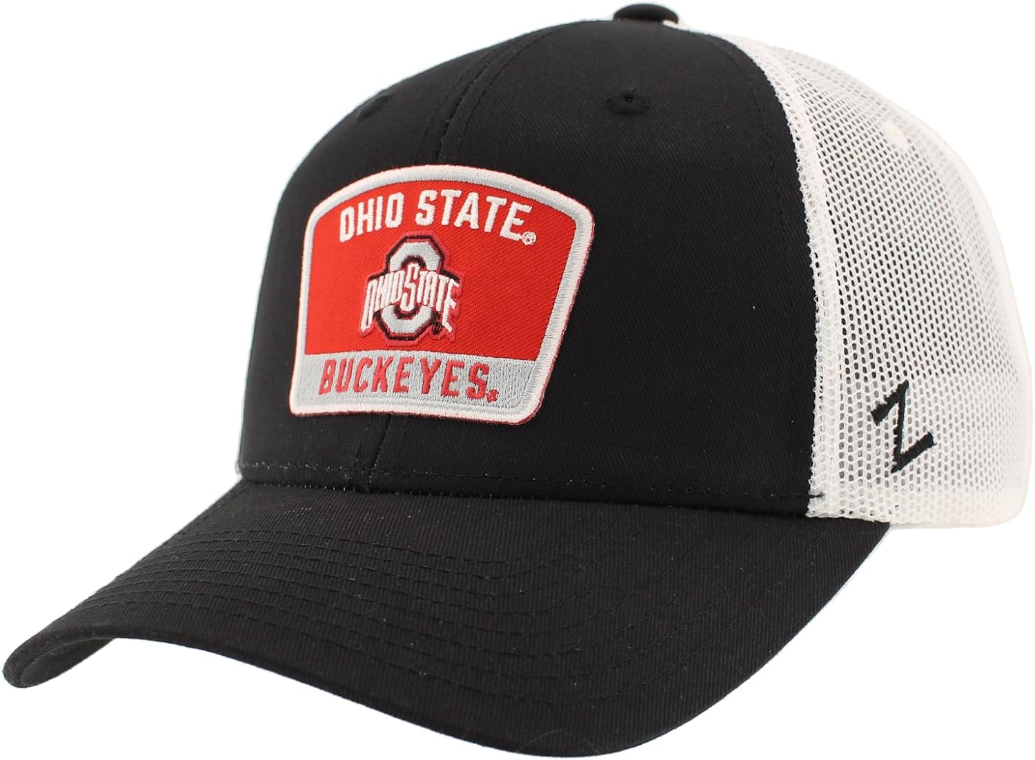 Ohio State Buckeyes NCAA Officially Licensed Snapback Hat Big Rig Patch Black White Switchback