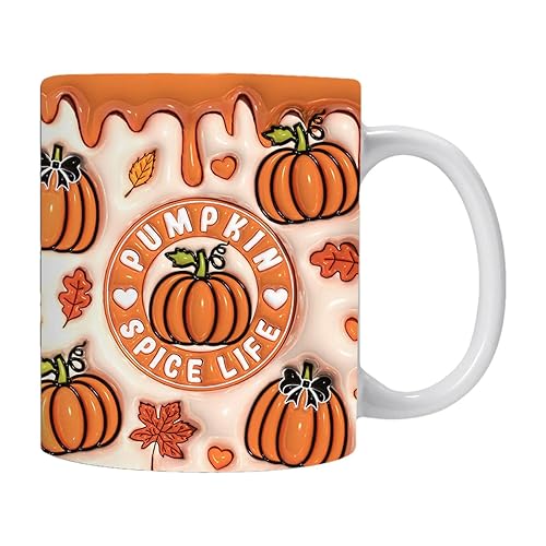 Halloween Mug, Halloween Cup, Ceramic Halloween Mug, 12oz Holiday Coffee Mug, Ghost Pumpkin Drinking Cup, Halloween Drinking Mugs, Ghost Pumpkin Coffee Mug for Halloween Supplies Table Centerpieces - B