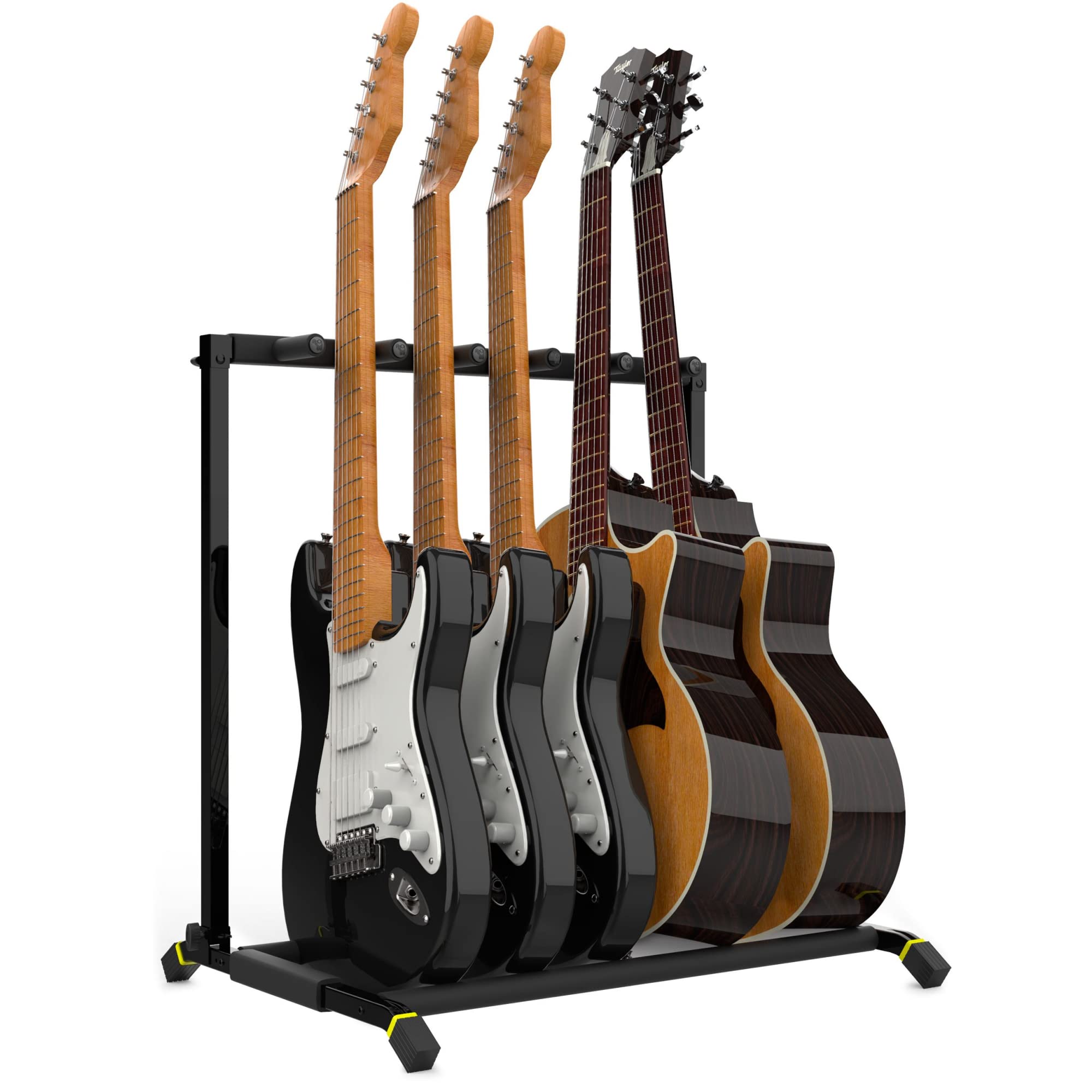 Monkey Loop Floor Prime 5 - Support pour 5 Guitares ou Basses - Rempli de Mousse - Résistant aux Rayures