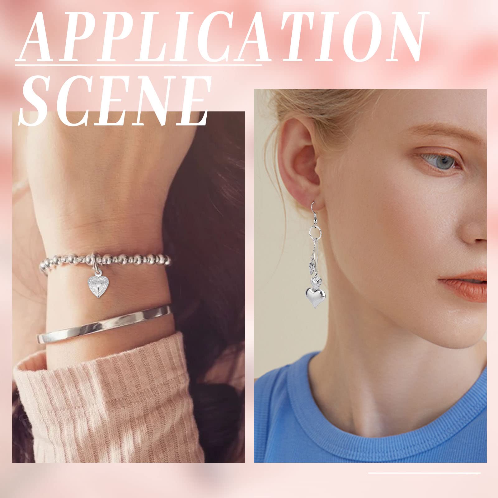 SUNNYCLUE 100 Ciondoli A Cuore Colorati Per Gioielli Fai Da Te | Lega E Smalto, Assortiti In 50 Stili Unici | Per Collane, Bracciali E Orecchini
