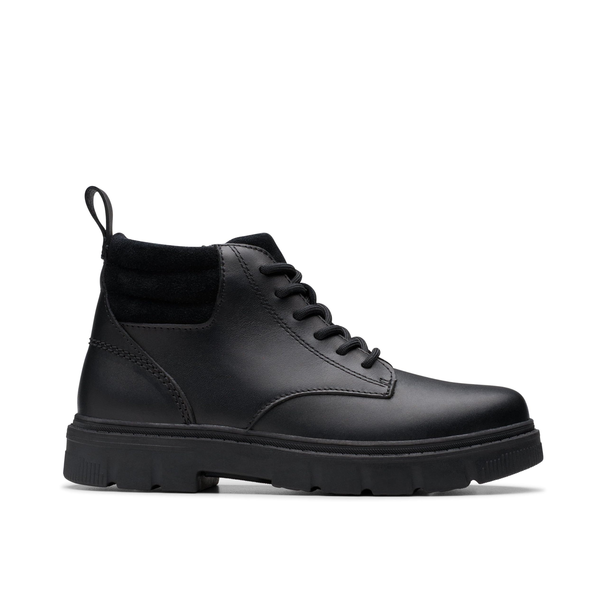 Clarks LorcamTrail Y Childrens Black Leather, 6.5