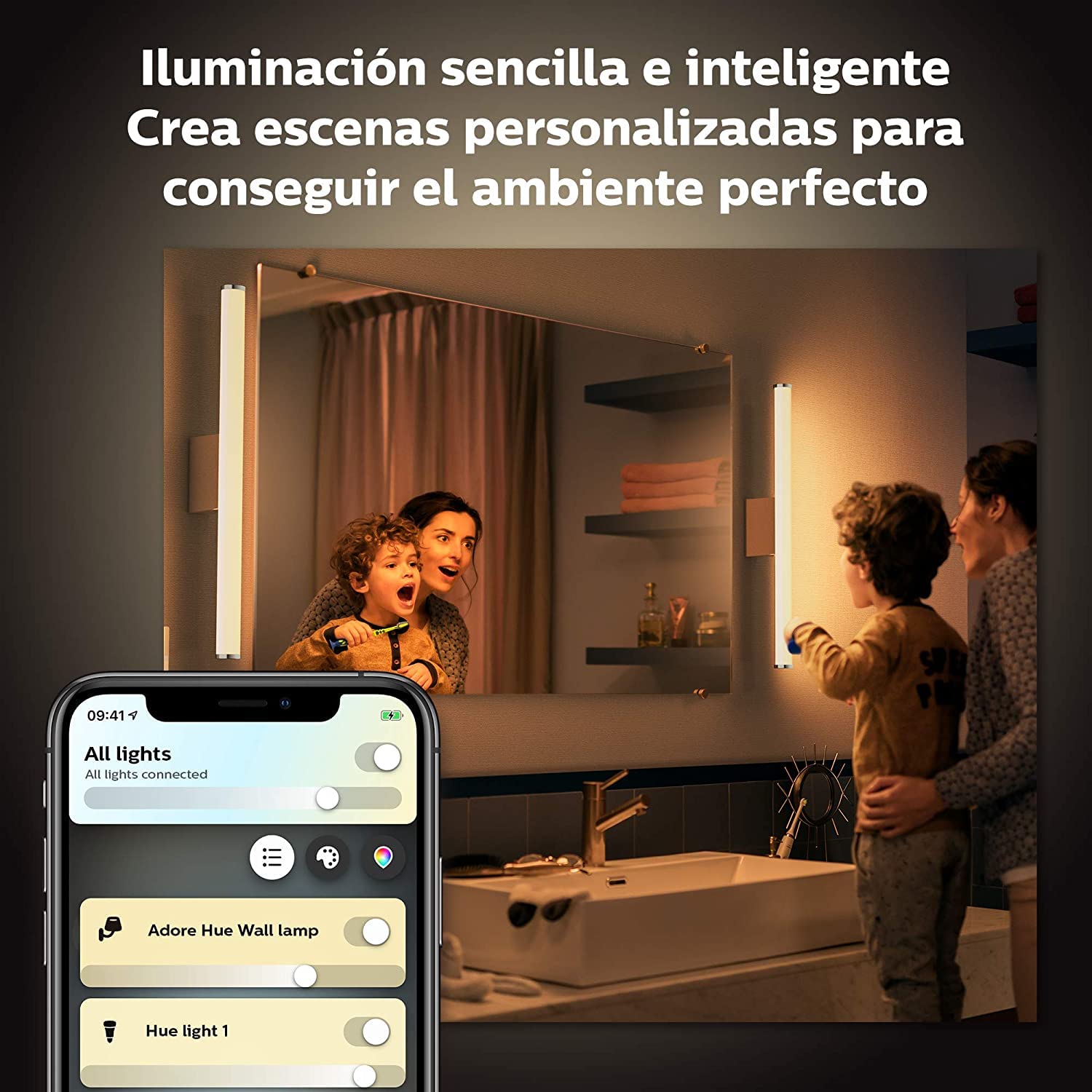 Philips Hue – Lámpara inteligente, Hue Adore, Foco Empotrable LED Inteligente, Luz Blanca de Cálida a Fría, Compatible con Alexa y Google Home, Color Cromado
