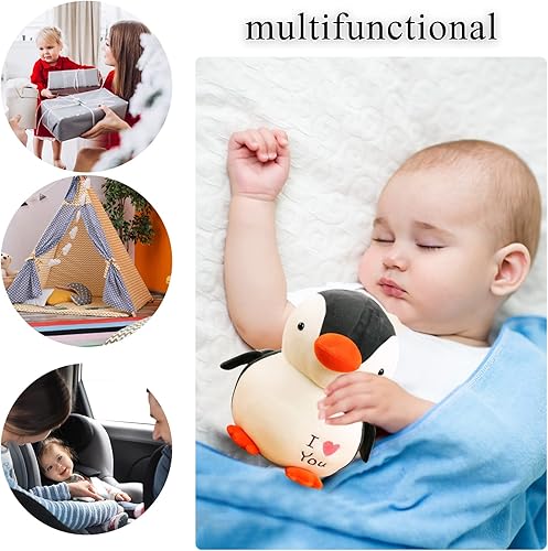 Miniatura 4 de AUCOOMA Juguetes de peluche de pingüino de 9.8 pulgadas, muñecas de pingüino de felpa para niños, color negro