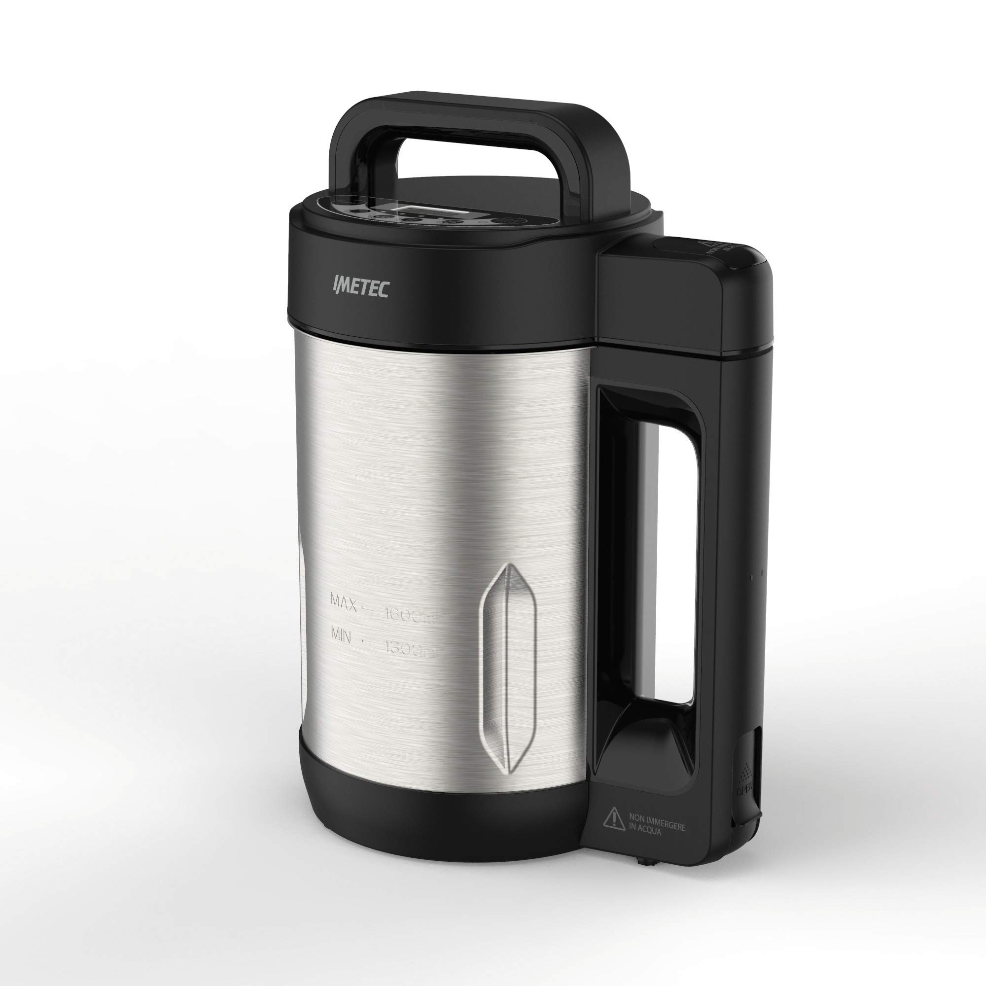 Imetec Sm 1000 Soup Maker, Cuoce E Frulla, 3 Programmi Automatici, Vellutate, Zuppe E Frullati, 6 Porzioni, Lame Seghettate Acciaio Inox, Con Ricettario, 900 W, 1.6 Litri