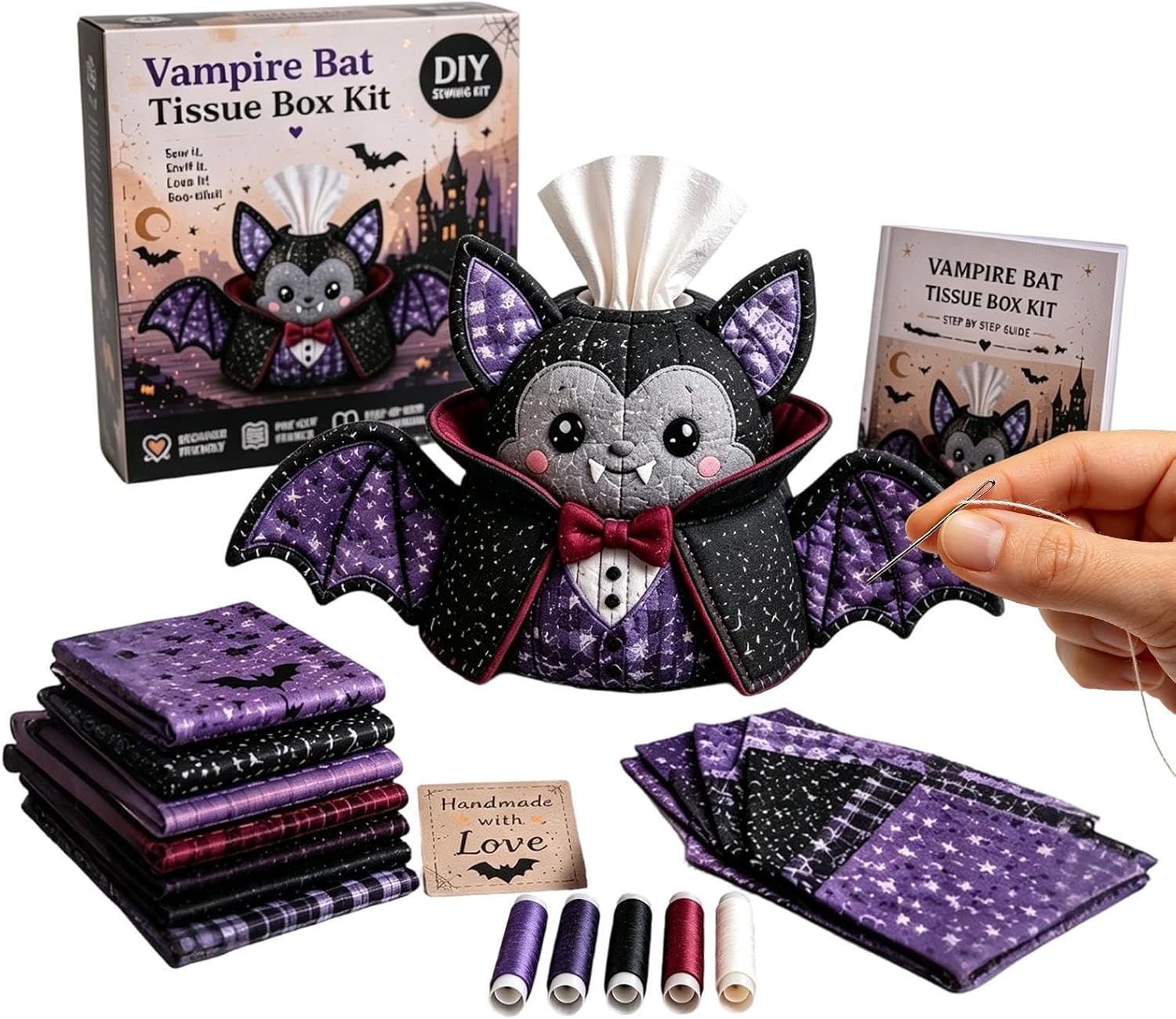 Halloween Fabric Craft Kit - DIY Handmade Tissue Box Sewing Decoration