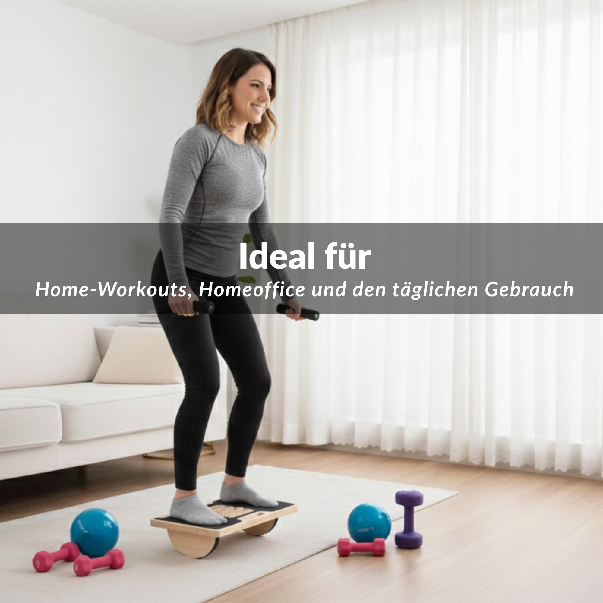 Ergonomische Fußstütze für den Schreibtisch, mit sanfter Schaukel, Massagefläche, reflexologisches Kiefernholz, massiv, faltbar und tragbar, elegantes Design, ideal für Zuhause und Büro