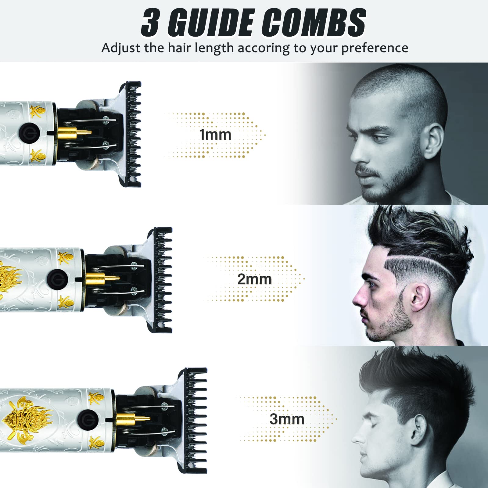 Ten-Tatent Hair Clippers Men, Hair Trimmers, T-Blade Trimmer, Cordless Rechargeable Grooming Kits - Image 3