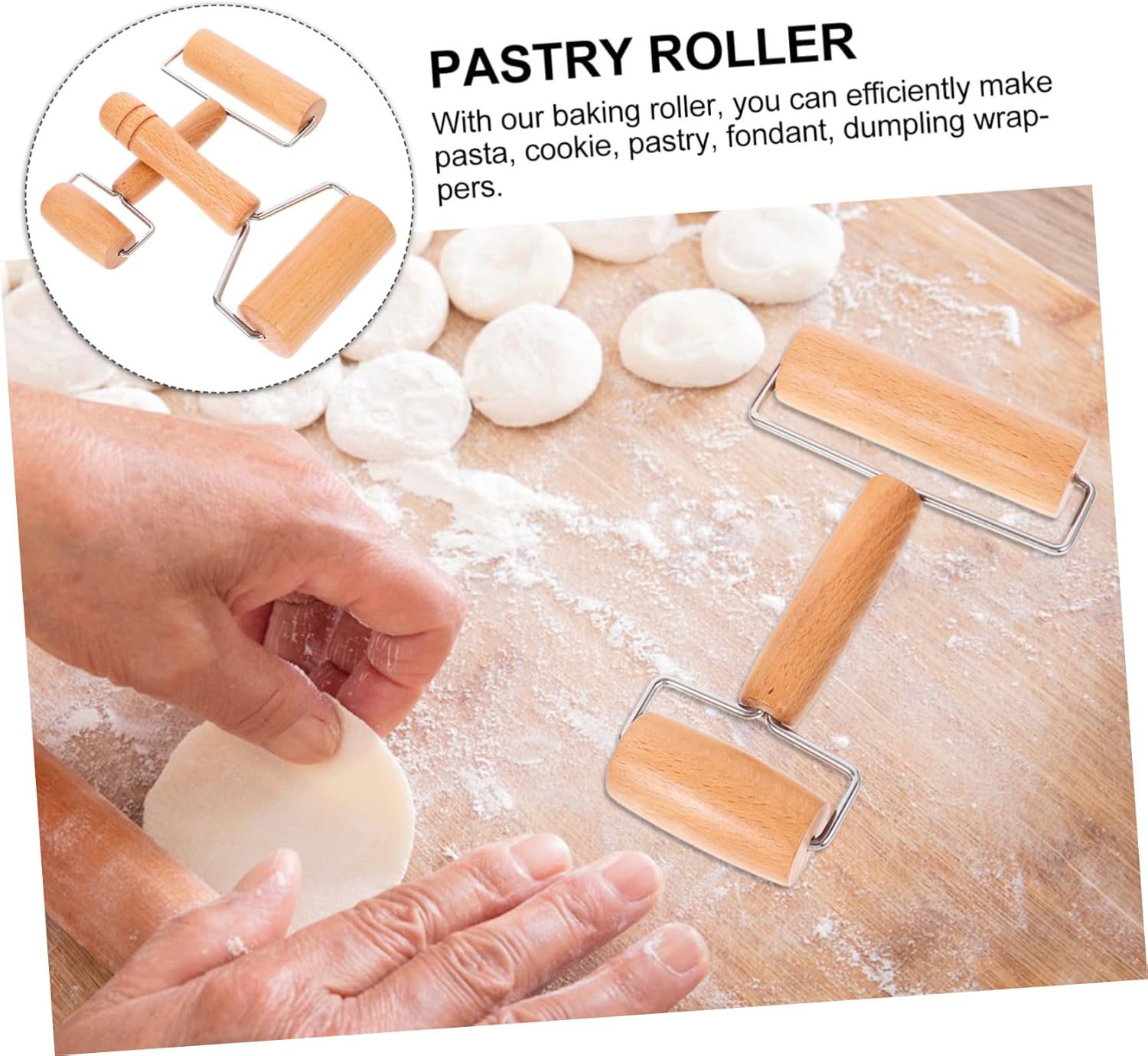 Large Stainless Steel Dumpling Maker, Dumpling Mold for Empanada, Dumpling2pcs Dumpling Skin Roller Pizza Oven Accessories Pizza Roller Fine Mesh Strainer Mats Pizza Steel Adjustable Rollers Mini Wood