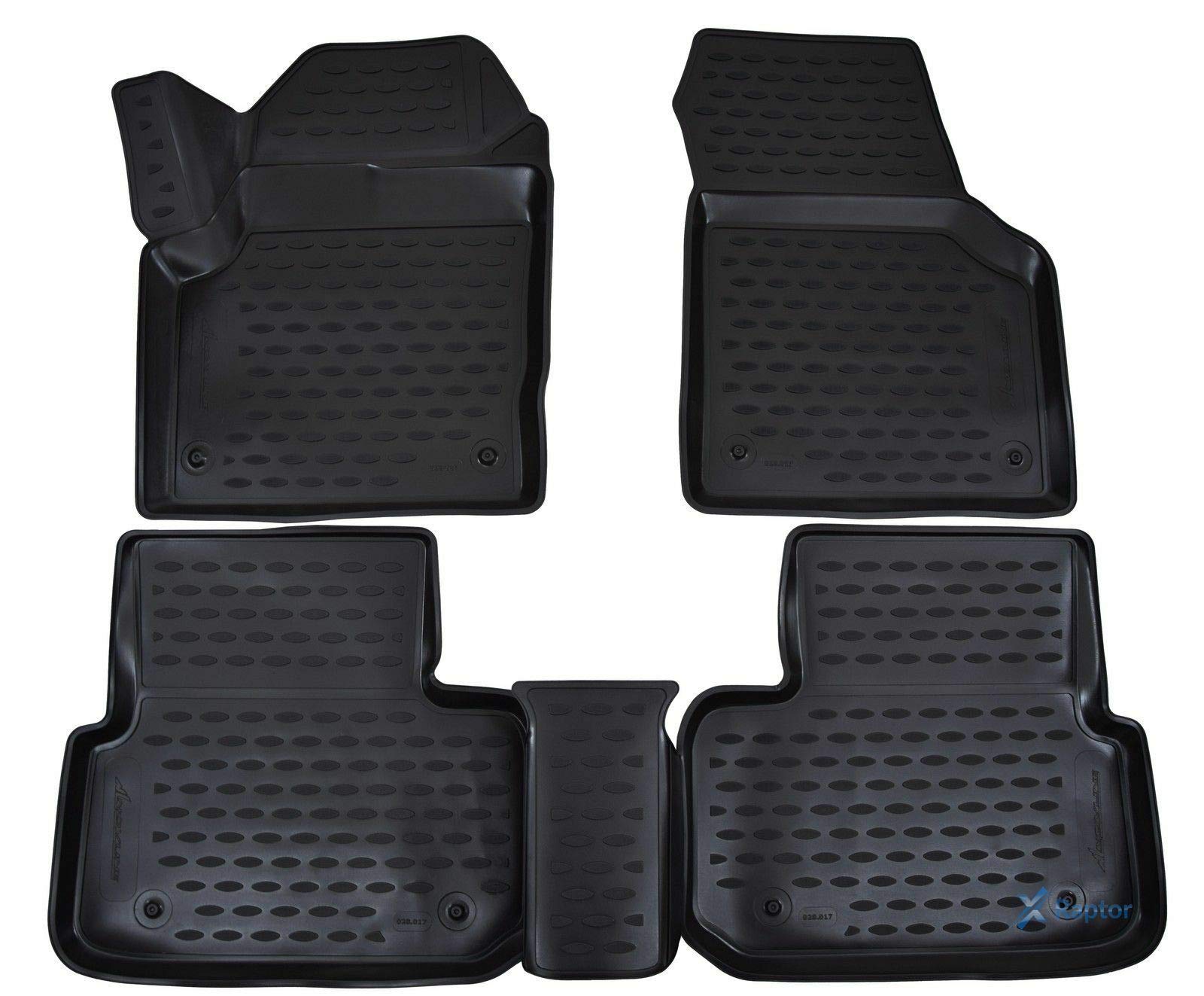 J&J AUTOMOTIVE 3D Gummimatten und Kofferraumwanne Set passend für Land Rover Discovery Sport ab 2014, TPE Fußmatten Allwetter Passform rutschfest Geruchsneutral Schwarz