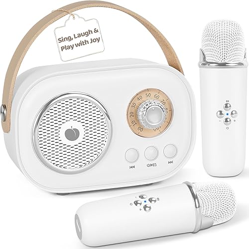 Miniatura 8 de PRUNUS C20 Mini máquina de karaoke portátil con altavoz Bluetooth con micrófono inalámbrico, 6 modos de sonido para adultos y niños, cumpleaños,