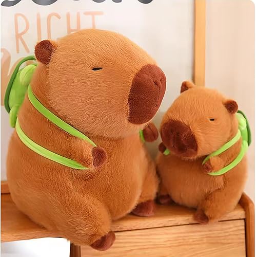 Miniatura 5 de Lindo juguete de peluche de Capybara de dibujos animados con mochila de tortuga, juguete de peluche Capybara, almohada de peluche súper suave,