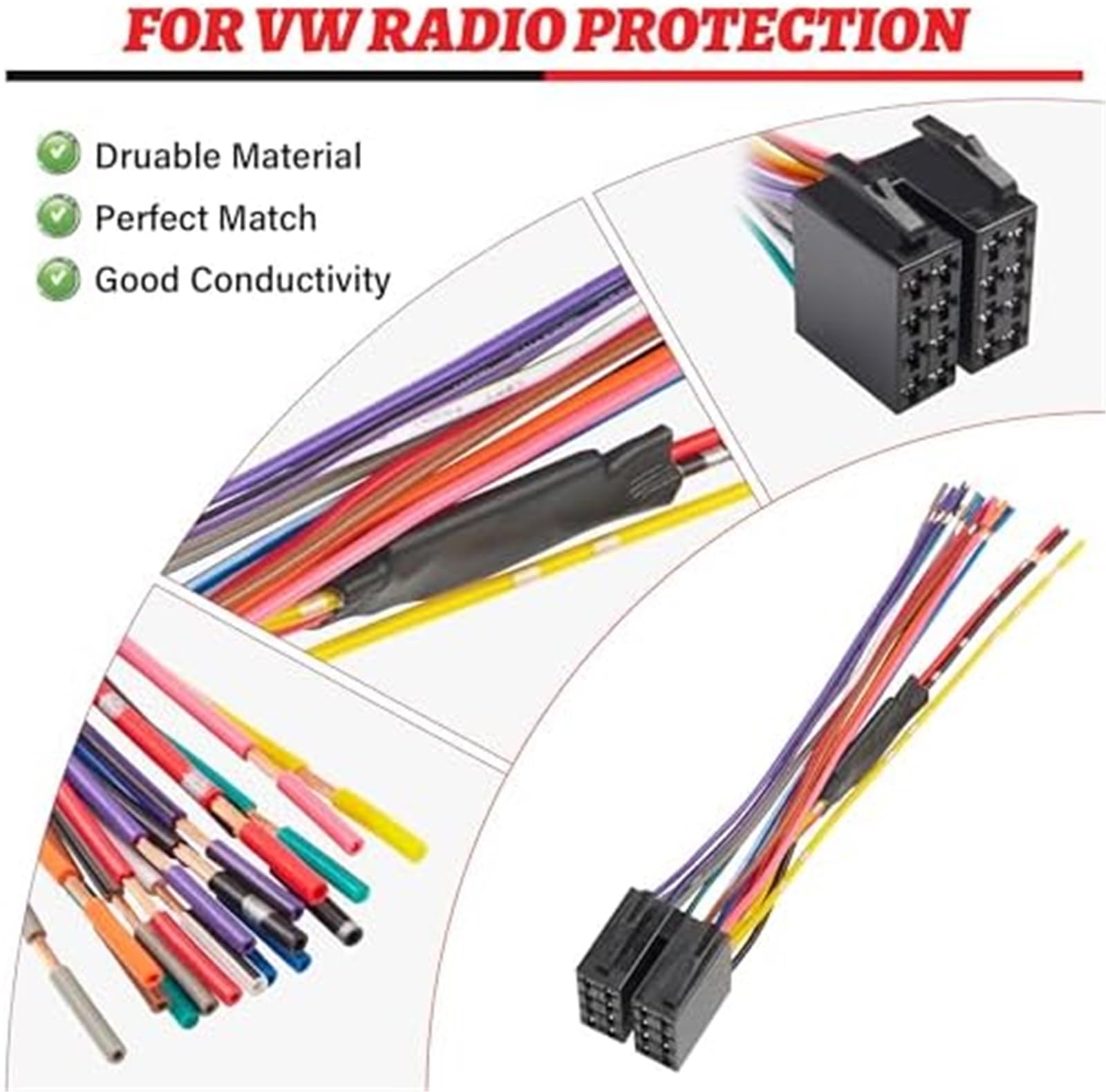 Wiązka przewodów ISO radia samochodowego z wbudowanymi rezystorami, do, do VOLVO, do Mercedesa, do, 1998-2018 Chroń pojazd Akumulator Instalacja radia Pioneer JVC Kenwood Sony 16-stykowa wty