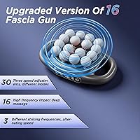 Vista 4 de Kit de pistola de masaje de 16 cabezas, con 3 modos y 30 niveles de fuerza ajustable, masajeador eléctrico de tejido profundo para cuello, hombros