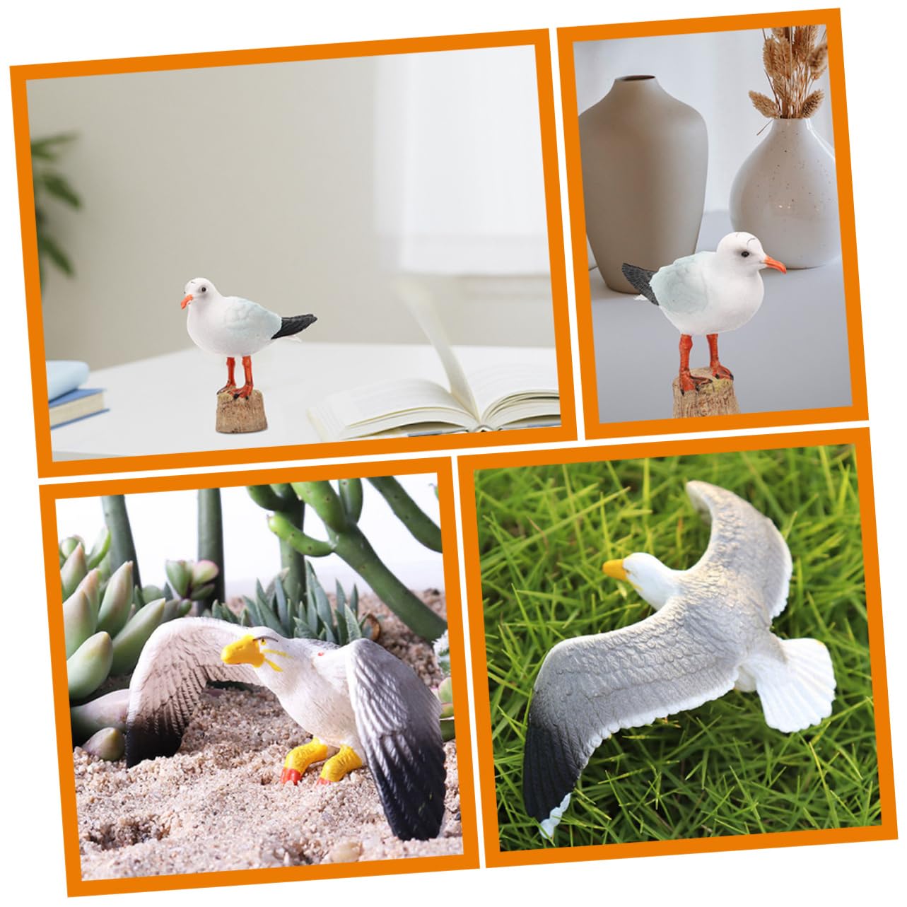 Figurine Goéland Réaliste Mousse Et Plumes Décoration Artisanale