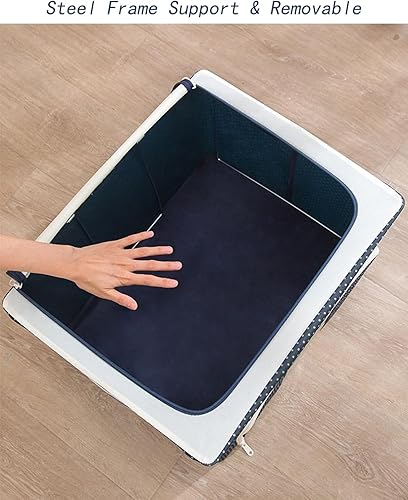 Miniatura 5 de Organizador apilable e impermeable YiHang con marco de acero, ventana y doble cierre para ropa de cama, zapatos o ropa