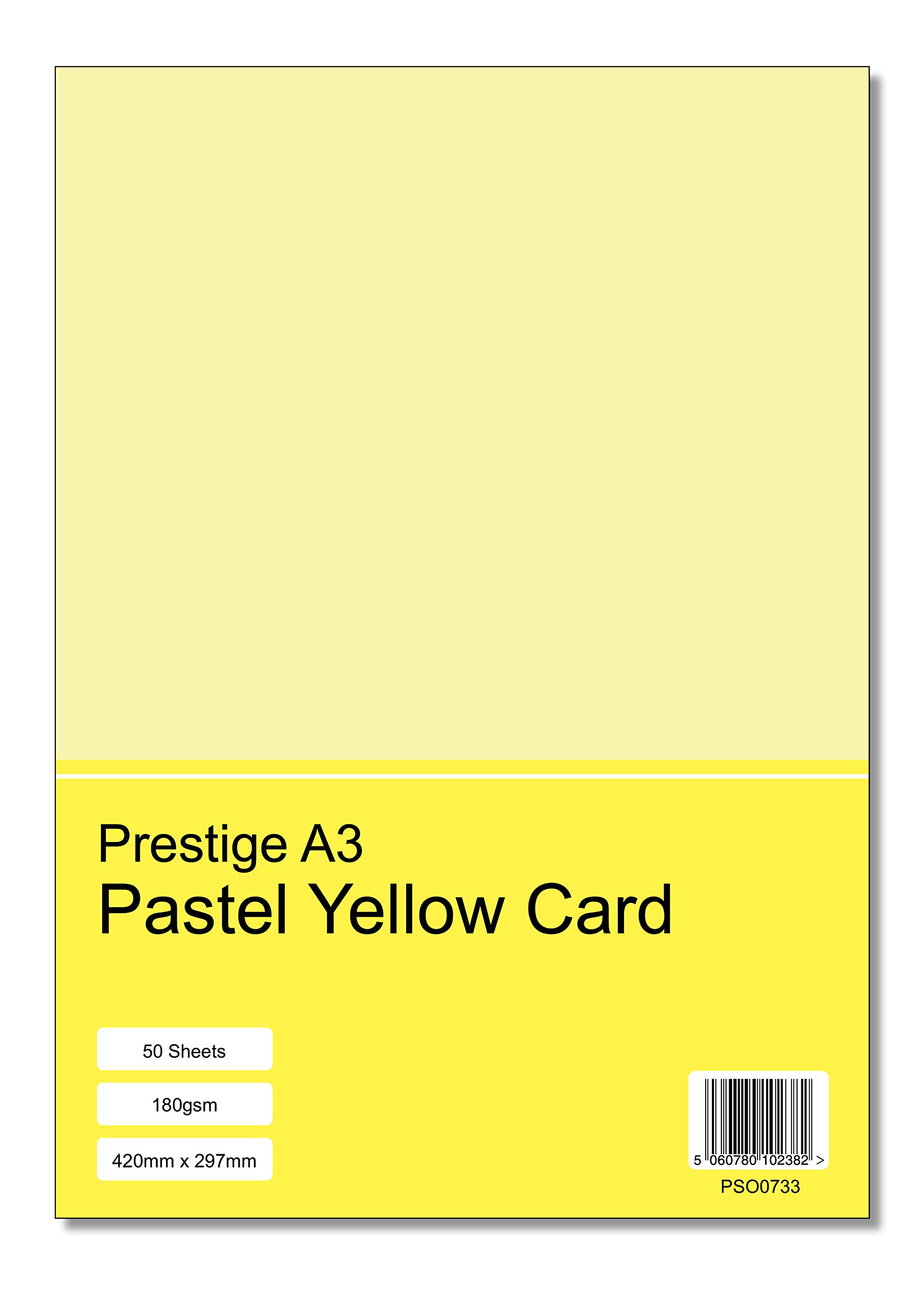 Prestige A3 Pastel Yellow 180gsm Craft Card x 50 Sheets per Pack