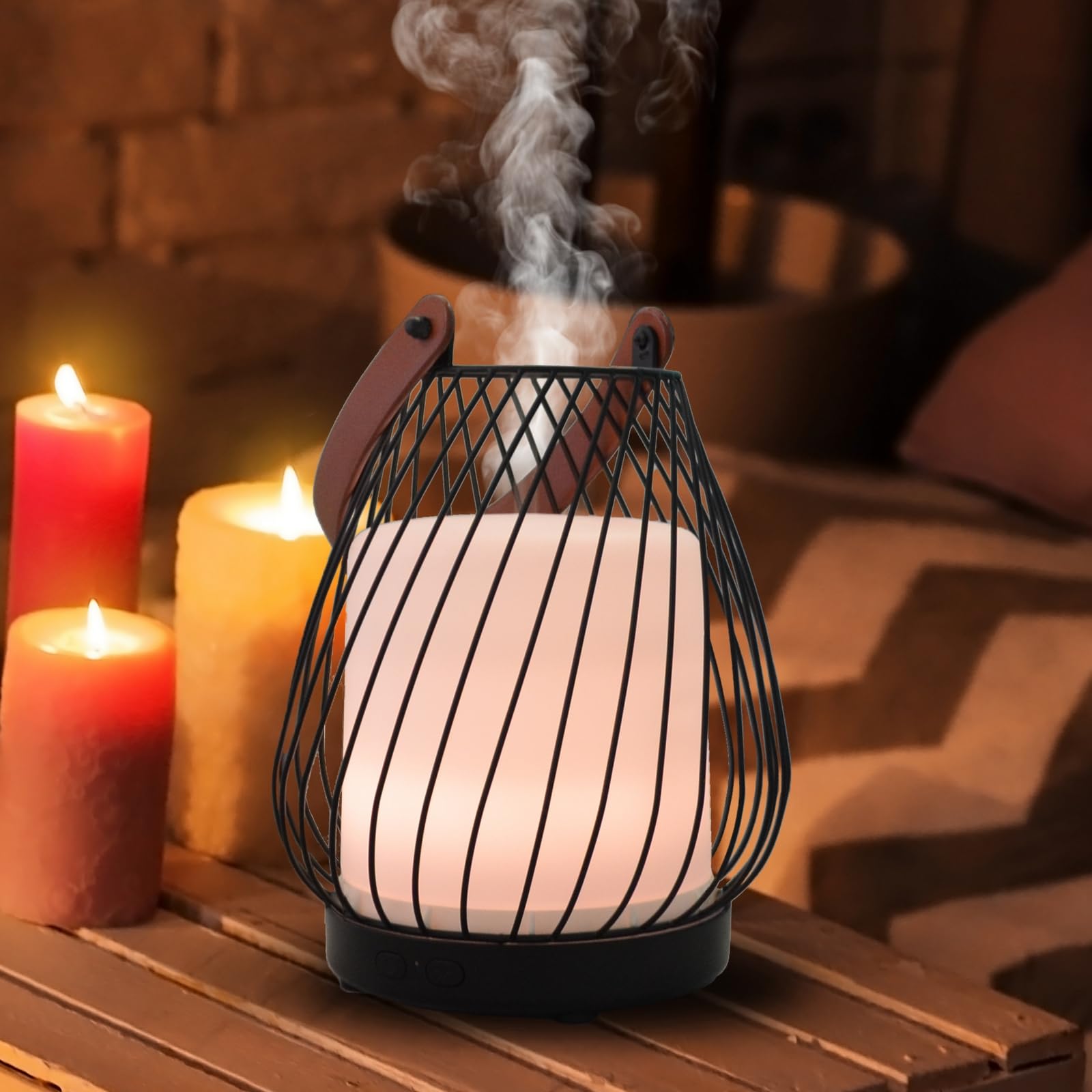 Zen'Aroma - Difusor ultrasónico inalámbrico Milano, batería Recargable integrada de 20 Horas, difusor de Aceite Esencial nómada, difusión Continua o por alternancia, 3 Modos de iluminación LED Blanco
