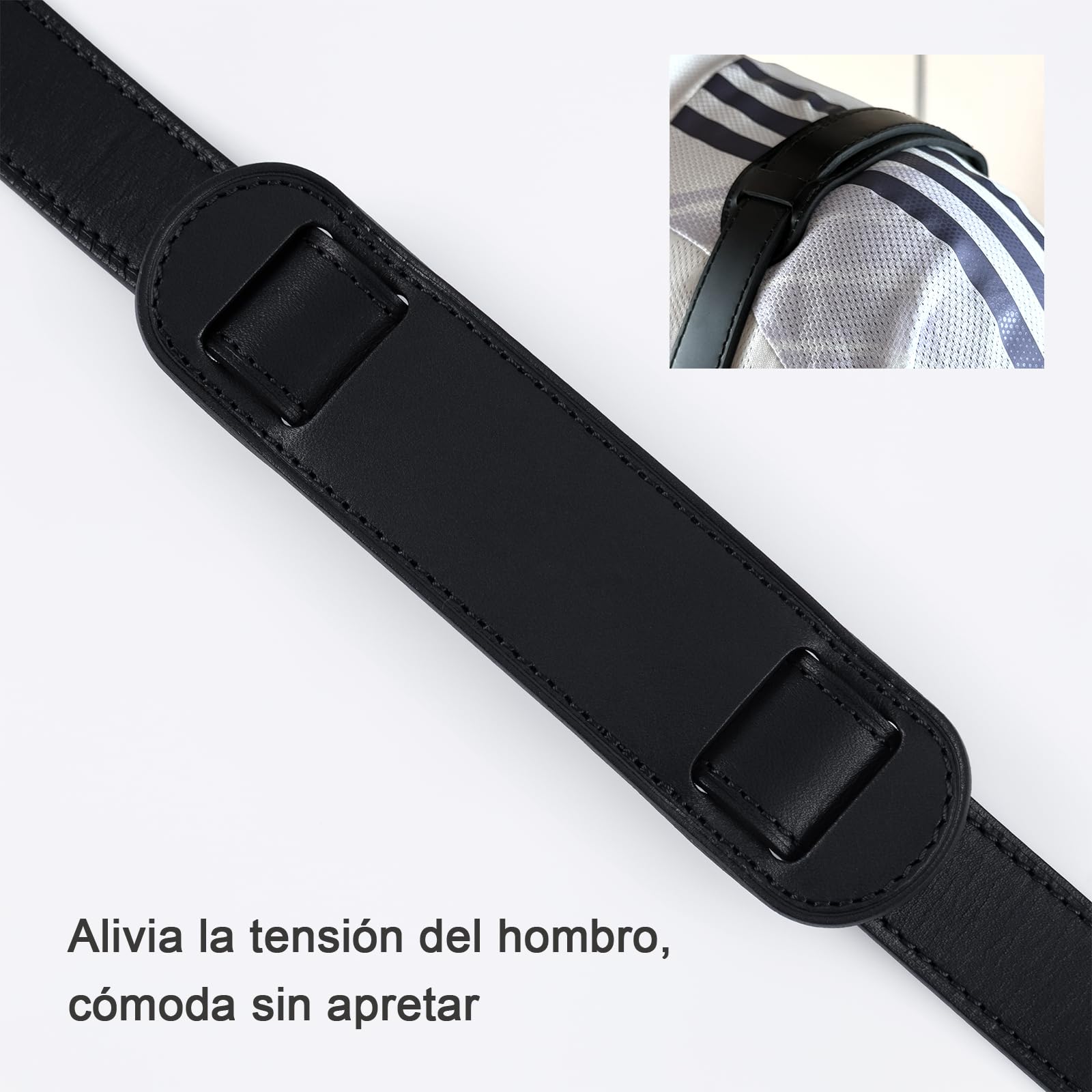 BERRY & SNOWY Cojín para Correa de Hombro de Cuero Vachetta, Adecuado para LV Keepall 45 50 55, Speedy P9 30 40 (Ancho de Correa ≤ 2,5 cm, Damier Negro).