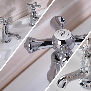 Bristan K 1/2 C Colonial Basin Taps - Chrome