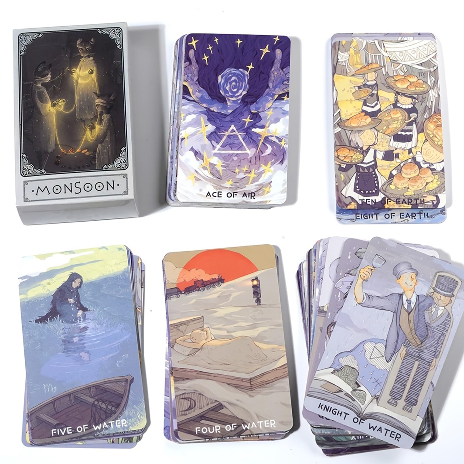 Monsoon Tarot: an Artistic RWS Deck for Compassion, Empowerment, and Flights of Fancy - Pocket Edition (4.06" x 2.36")