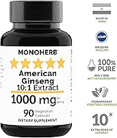 Vista 3 de MONOHERB Extracto de Ginseng Americano 1000 mg - 90 Cápsulas Vegetarianas