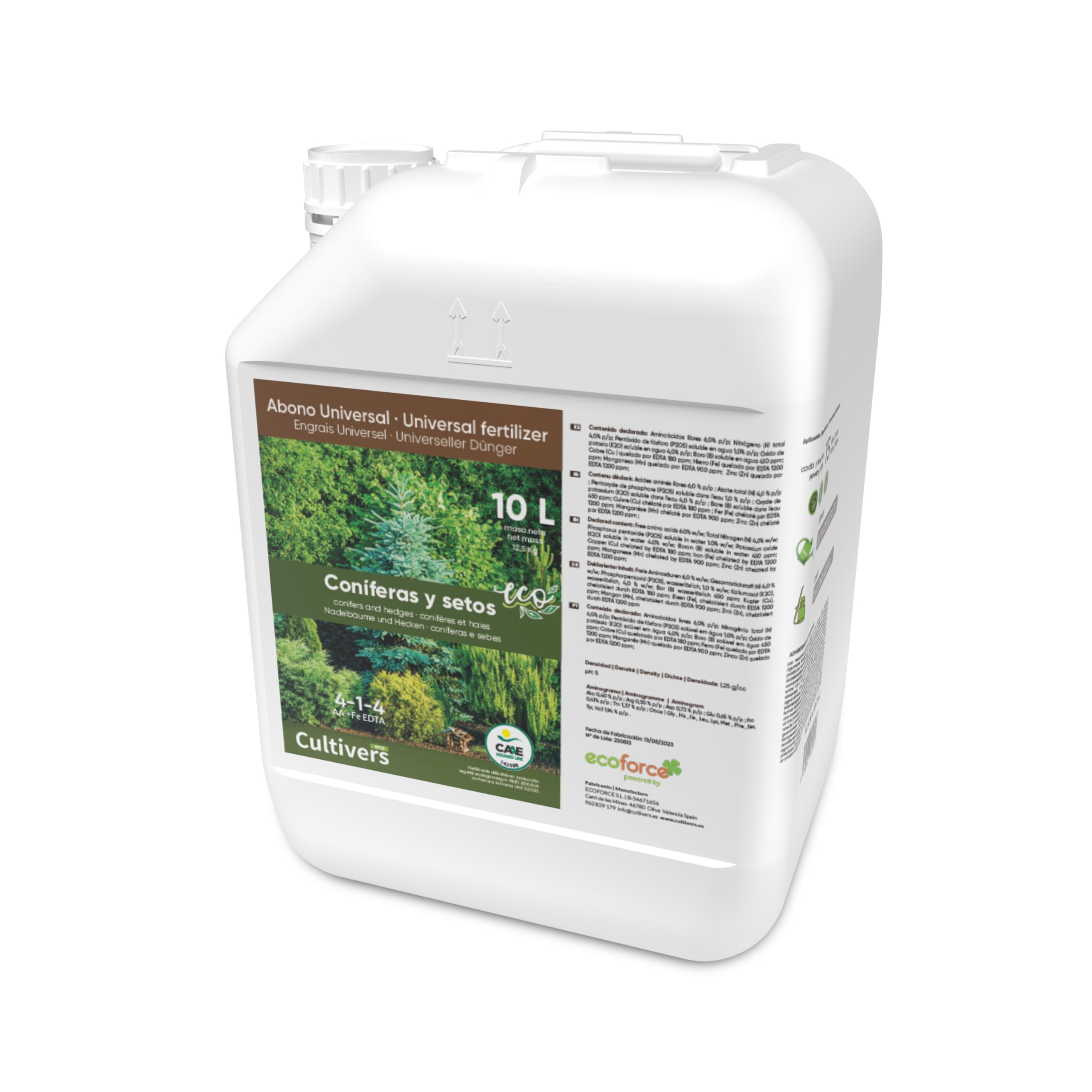 CULTIVERS Fertilizzante Biologico per conifere e siepi 10 L Fertilizzante Liquido Organico e Naturale al 100%. Evita Le malattie, Gli arbusti vigorosi, Il Fogliame più Verde
